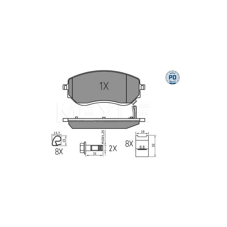 Meyle 025 226 6021/Pd Brake Pad Set Suitable For Mercedes-Benz X-Class