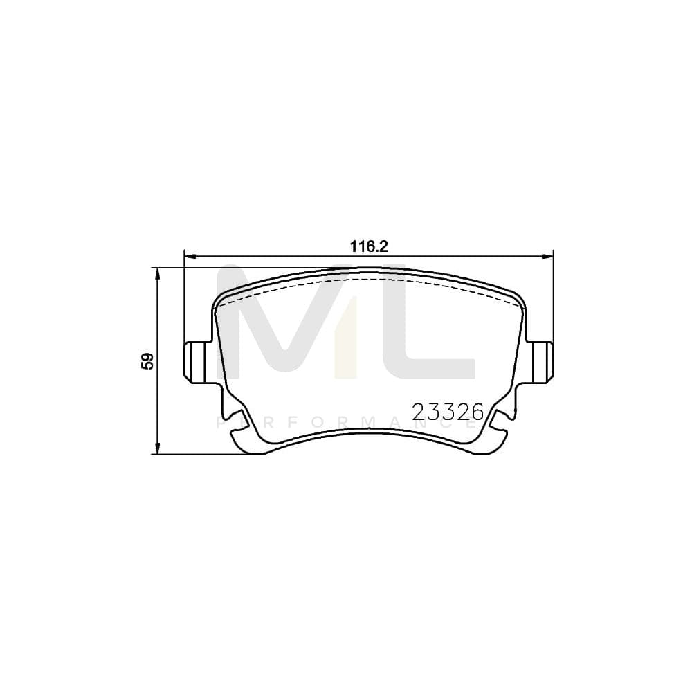 Hella 8DB 355 024-961 Brake Pad Set Incl. Wear Warning Contact, With Brake Caliper Screws, With Accessories | ML Performance Car Parts