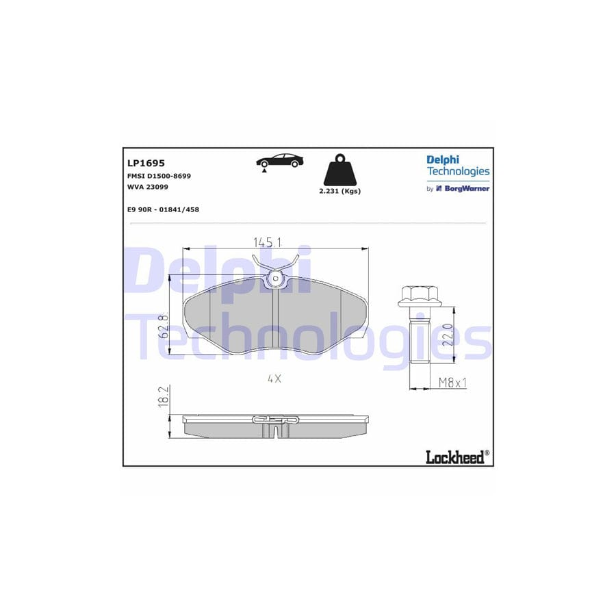 Delphi Lp1695 Brake Pad Set