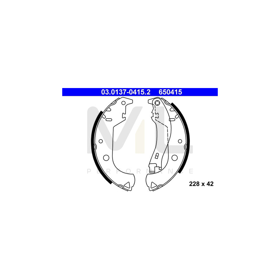 ATE 03.0137-0415.2 Brake Shoe Set with lever | ML Performance Car Parts