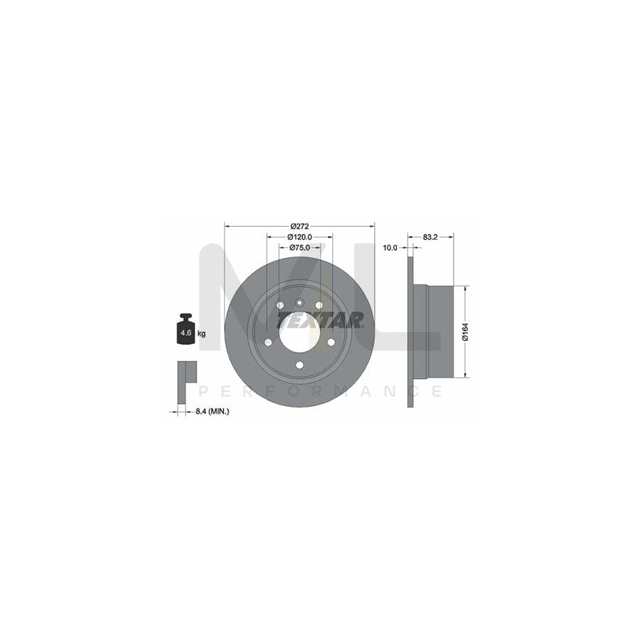 TEXTAR 92076700 Brake Disc for BMW Z3 Solid, without wheel hub, without wheel studs | ML Performance Car Parts