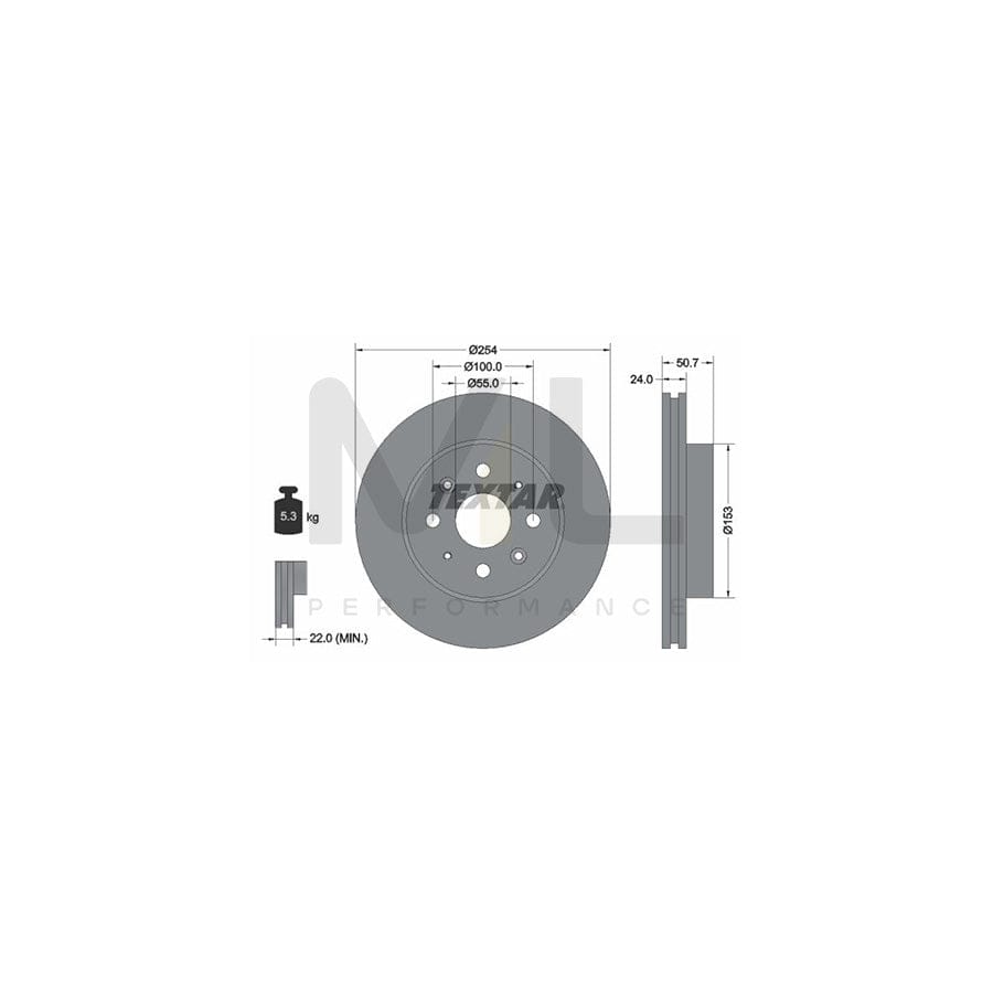 TEXTAR 92147000 Brake Disc for KIA RIO Internally Vented, without wheel hub, without wheel studs | ML Performance Car Parts