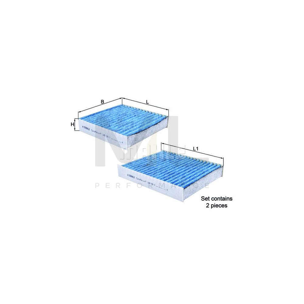 MAHLE ORIGINAL LAO 191/S Pollen filter Activated Carbon Filter, with anti-allergic effect, with antibacterial action, CareMetix® | ML Performance Car Parts