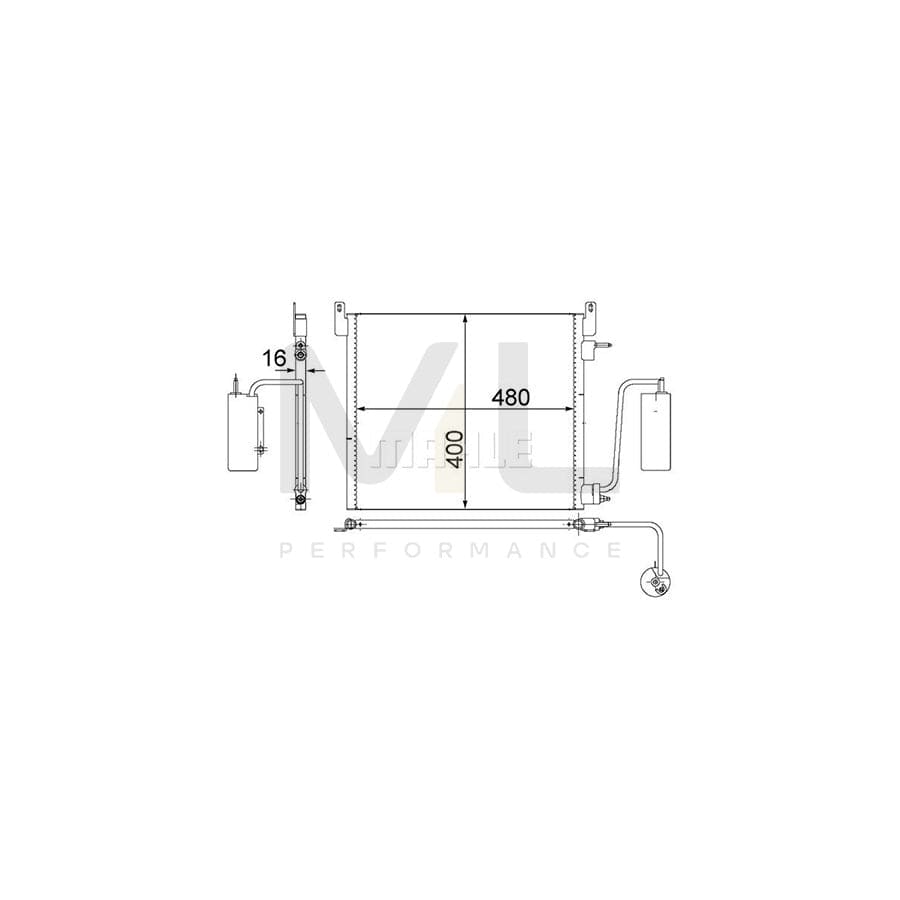 MAHLE ORIGINAL AC 408 000S Air conditioning condenser with dryer | ML Performance Car Parts