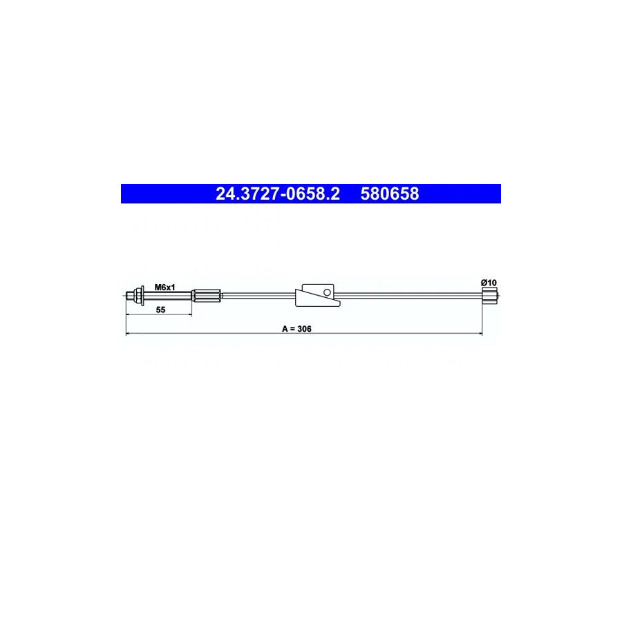 ATE 24.3727-0658.2 Hand Brake Cable