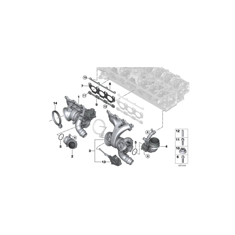 Genuine BMW 11658469097 Exchange Turbocharger With Exh.Manifold ZYL. 1-3 (Inc. X3 M & X4 M) | ML Performance UK Car Parts