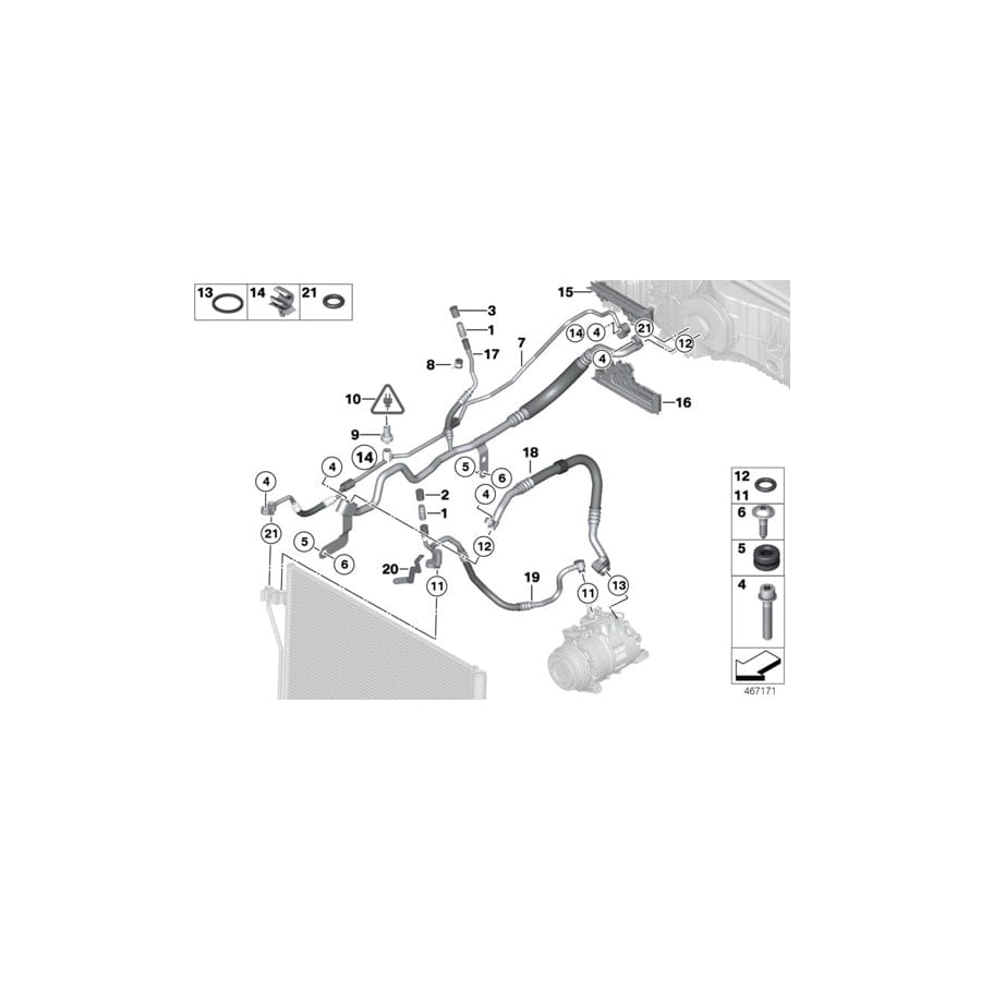 Genuine BMW 64539167141 F02 F03 Pressure Pipe (Inc. 750LiS, 750LiX 4.4 & 750LiX 4.0) | ML Performance UK Car Parts