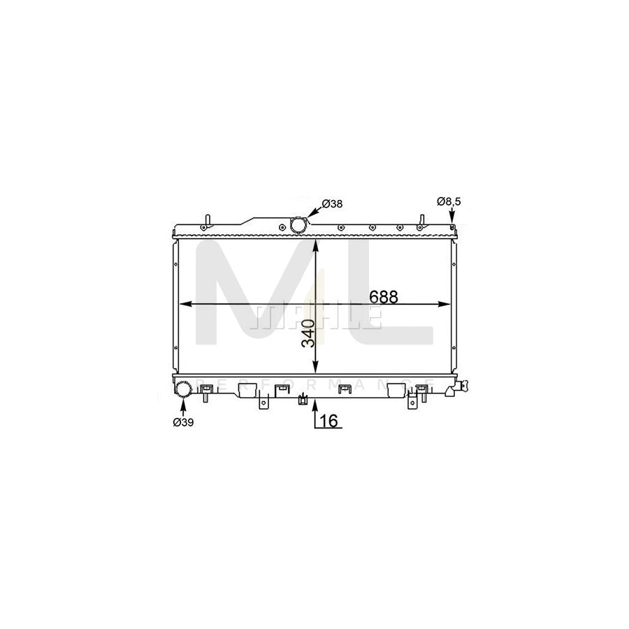 MAHLE ORIGINAL CR 1563 000S Engine radiator for SUBARU IMPREZA Brazed cooling fins, Manual Transmission | ML Performance Car Parts