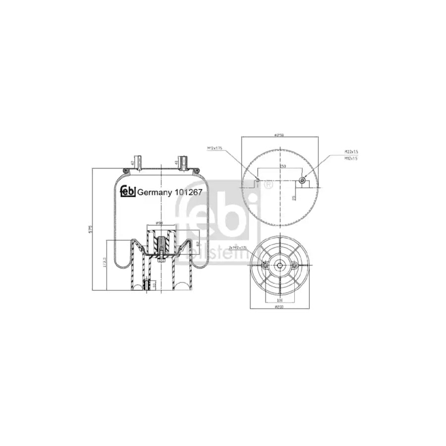 Febi Bilstein 101267 Boot, Air Suspension