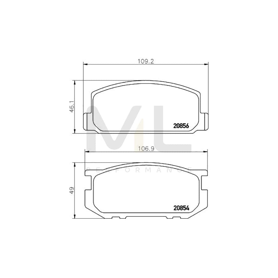 TEXTAR 2085602 Brake pad set not prepared for wear indicator | ML Performance Car Parts