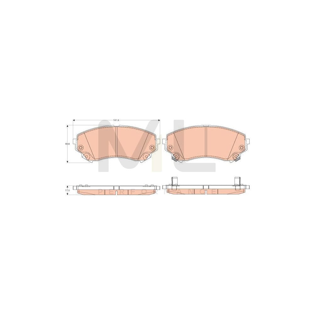 TRW Gdb4456 Brake Pad Set For Cadillac Cts Ii Saloon (Gmx322) With Acoustic Wear Warning | ML Performance Car Parts