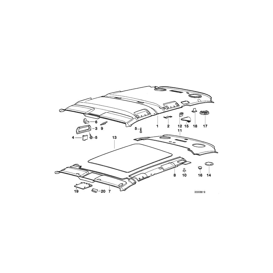 Genuine BMW 51448149134 E34 Covering Headlining Right PERGAMENT (Inc. 525ix, 518i & 520i) | ML Performance UK Car Parts