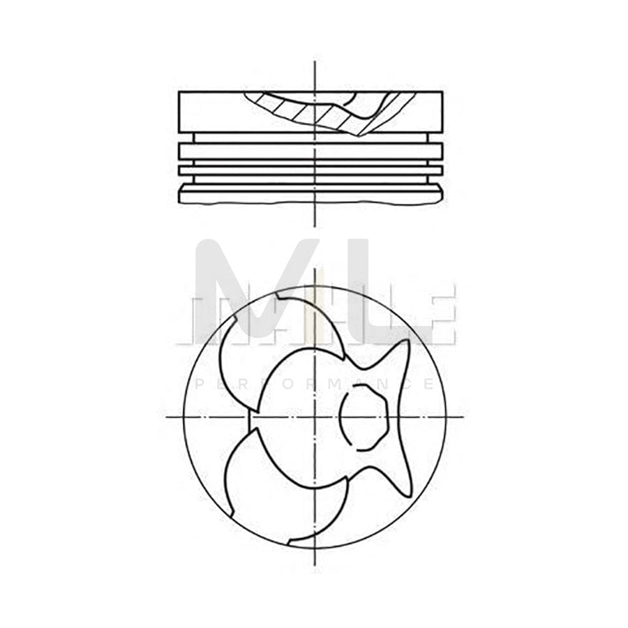 MAHLE ORIGINAL 002 11 01 Piston 87,5 mm, with piston rings, with piston ring carrier | ML Performance Car Parts