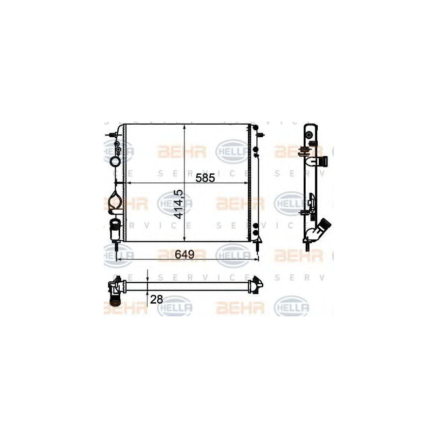 Hella 8MK 376 755-364 Engine Radiator For Renault Megane