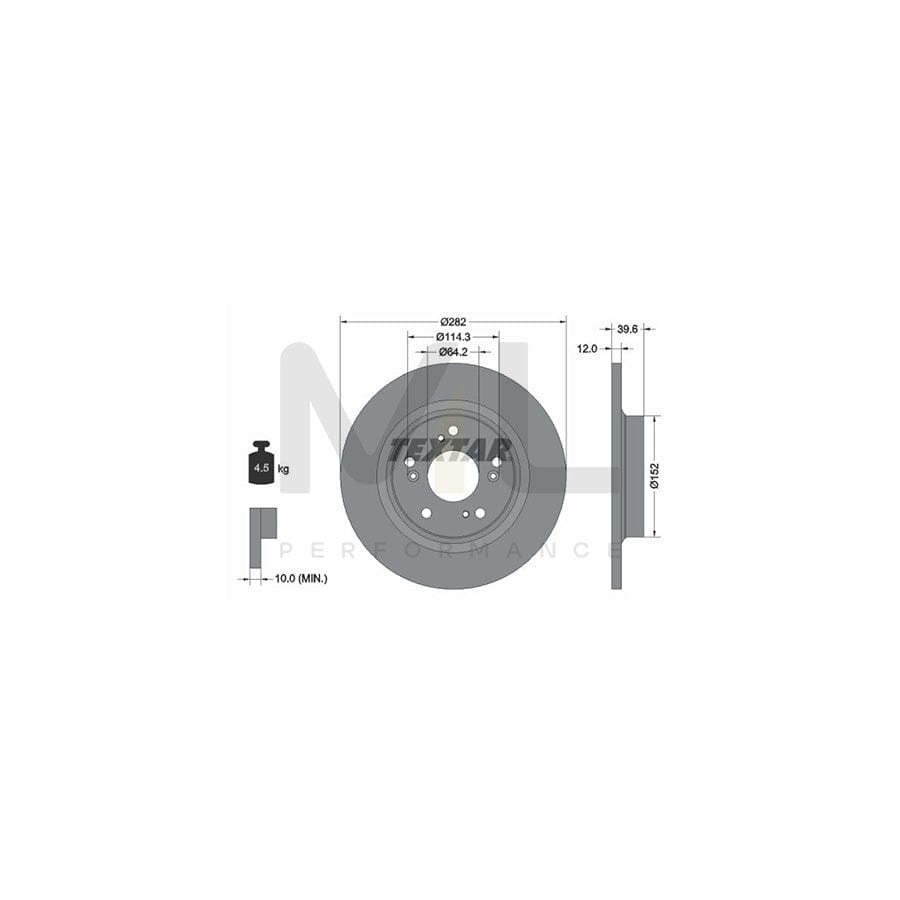 TEXTAR PRO 92173403 Brake Disc for HONDA S2000 (AP) Solid, Coated, without wheel hub, without wheel studs | ML Performance Car Parts