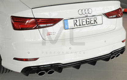 Rieger 00088185 Audi 8V S3 Rear Diffuser 7 | ML Performance UK Car Parts