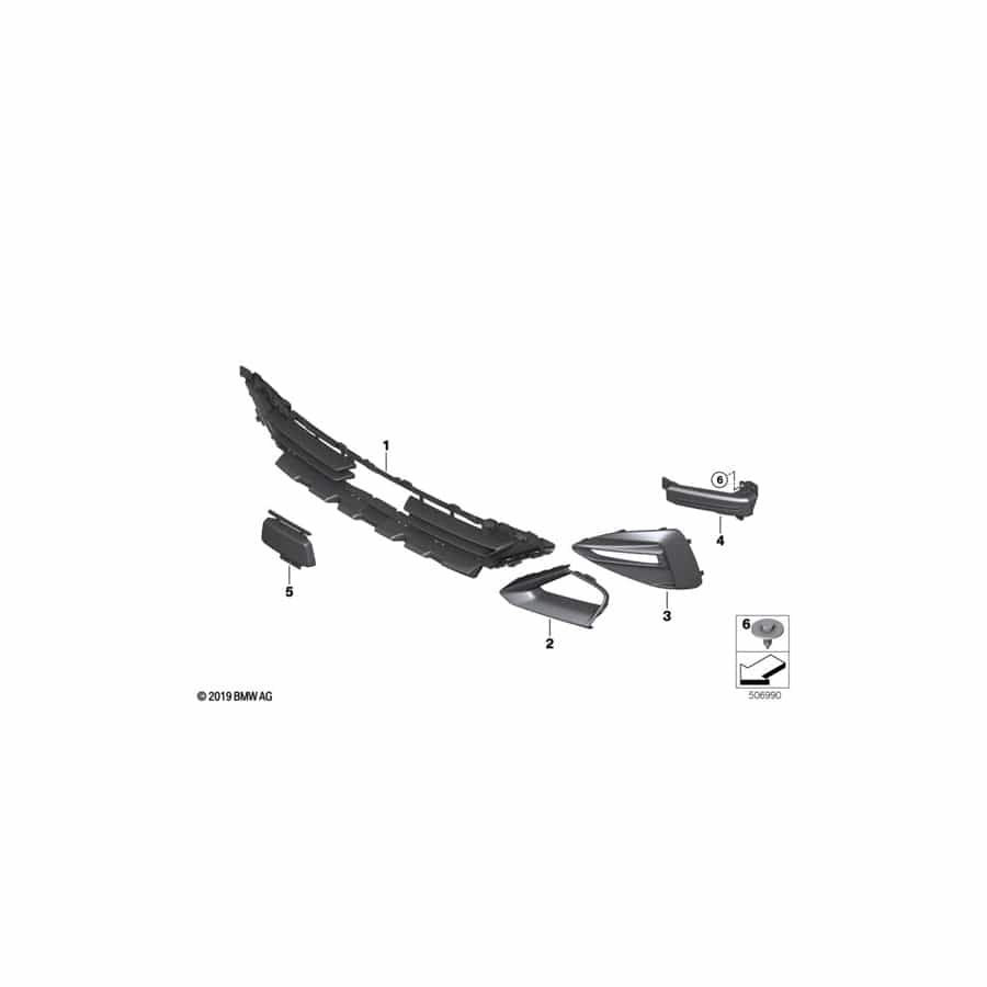 Genuine BMW 51119463087 F44 Air Inlet Finisher, Left SPORT LINE (Inc. 220d, 228iX & 218i) | ML Performance UK Car Parts