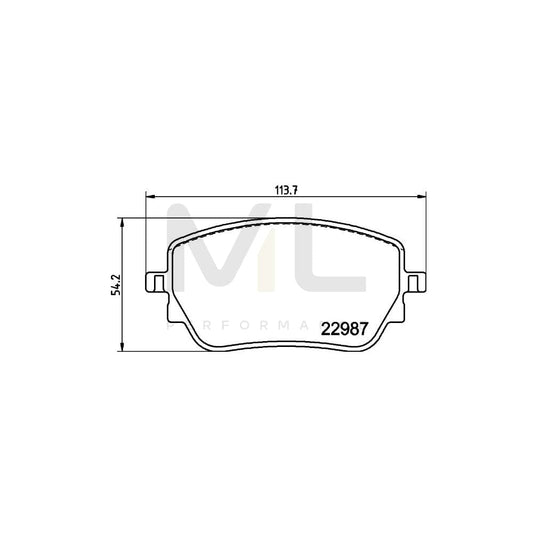 Hella 8DB 355 039-231 Brake Pad Set Not Prepared For Wear Indicator, With Brake Caliper Screws, With Accessories | ML Performance Car Parts