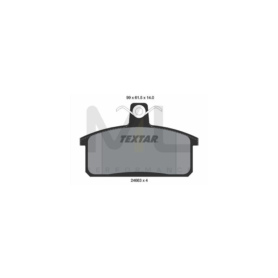 TEXTAR 2466301 Brake pad set not prepared for wear indicator | ML Performance Car Parts