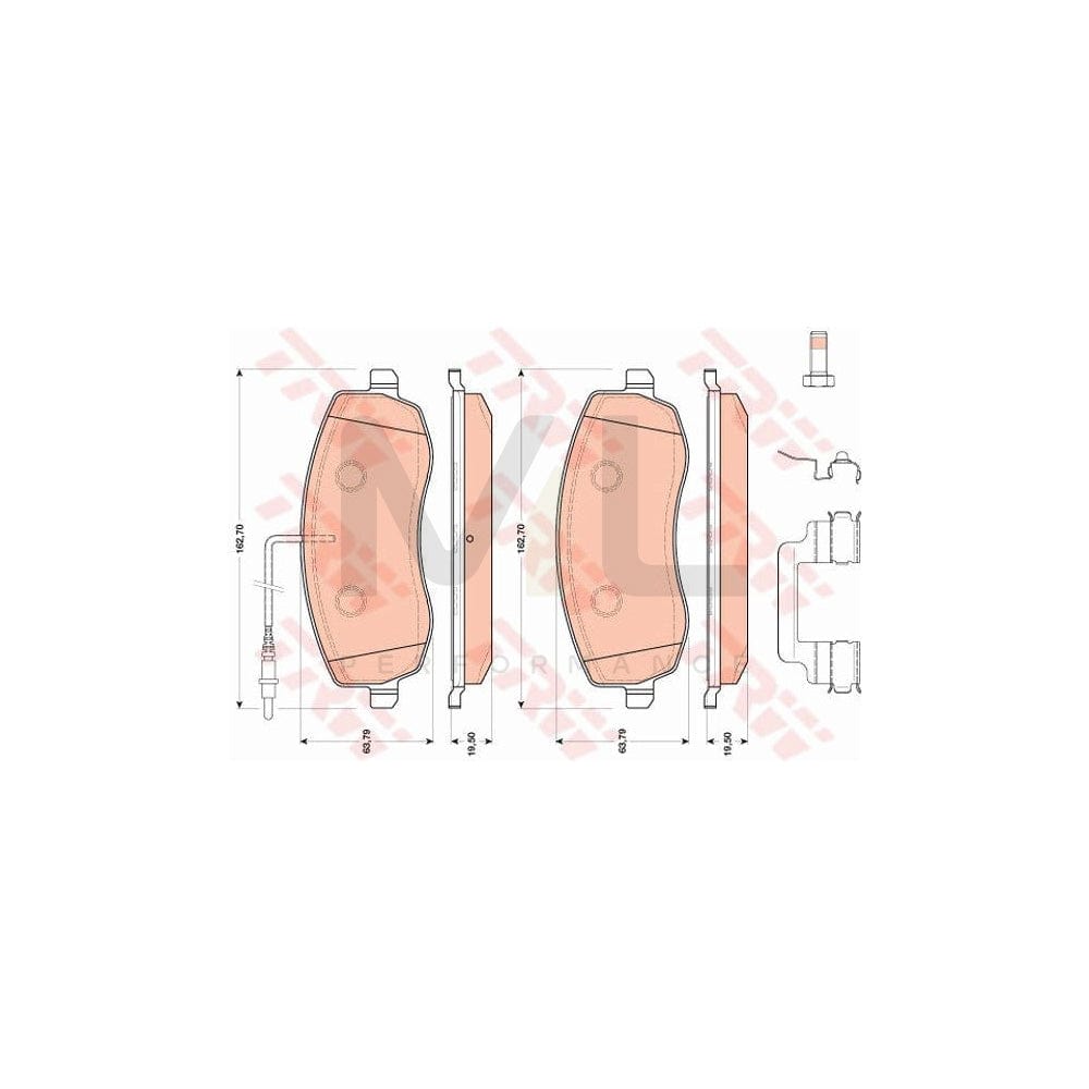 TRW Gdb1820 Brake Pad Set Incl. Wear Warning Contact, With Brake Caliper Screws | ML Performance Car Parts