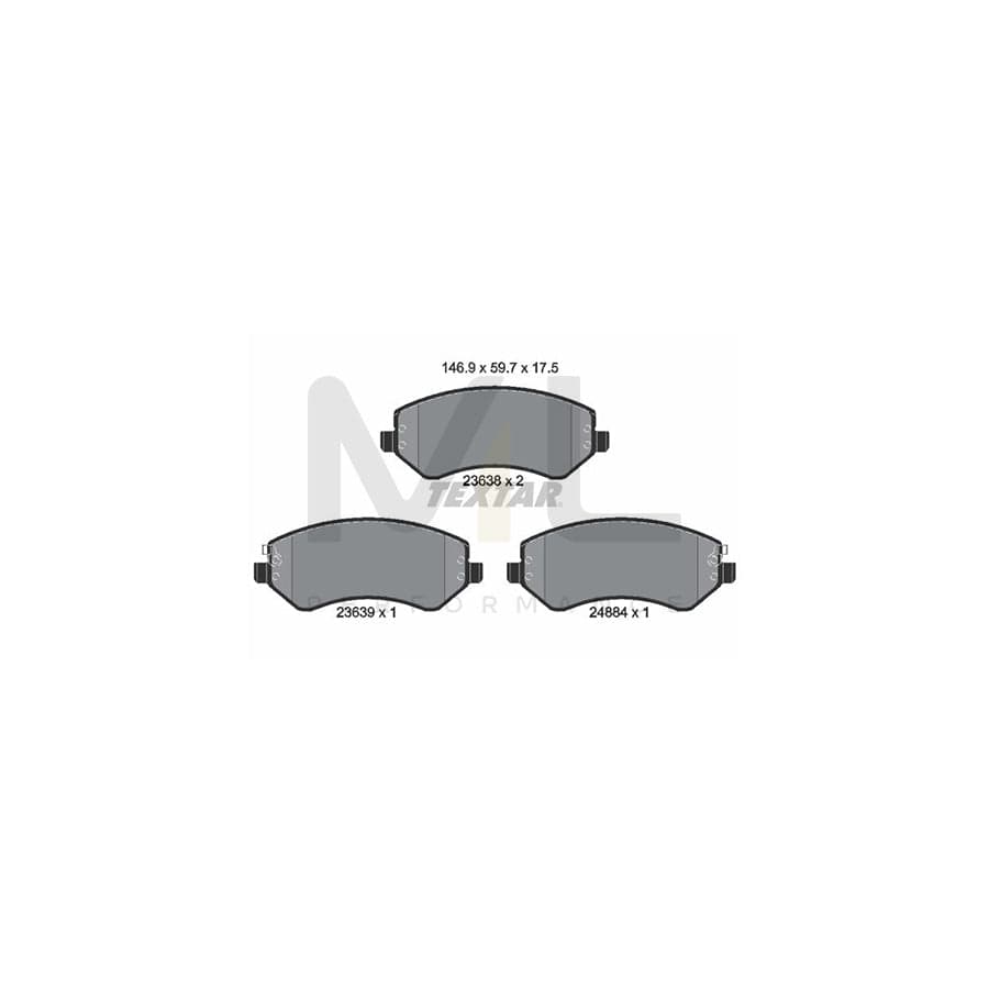 TEXTAR 2363801 Brake pad set with acoustic wear warning | ML Performance Car Parts