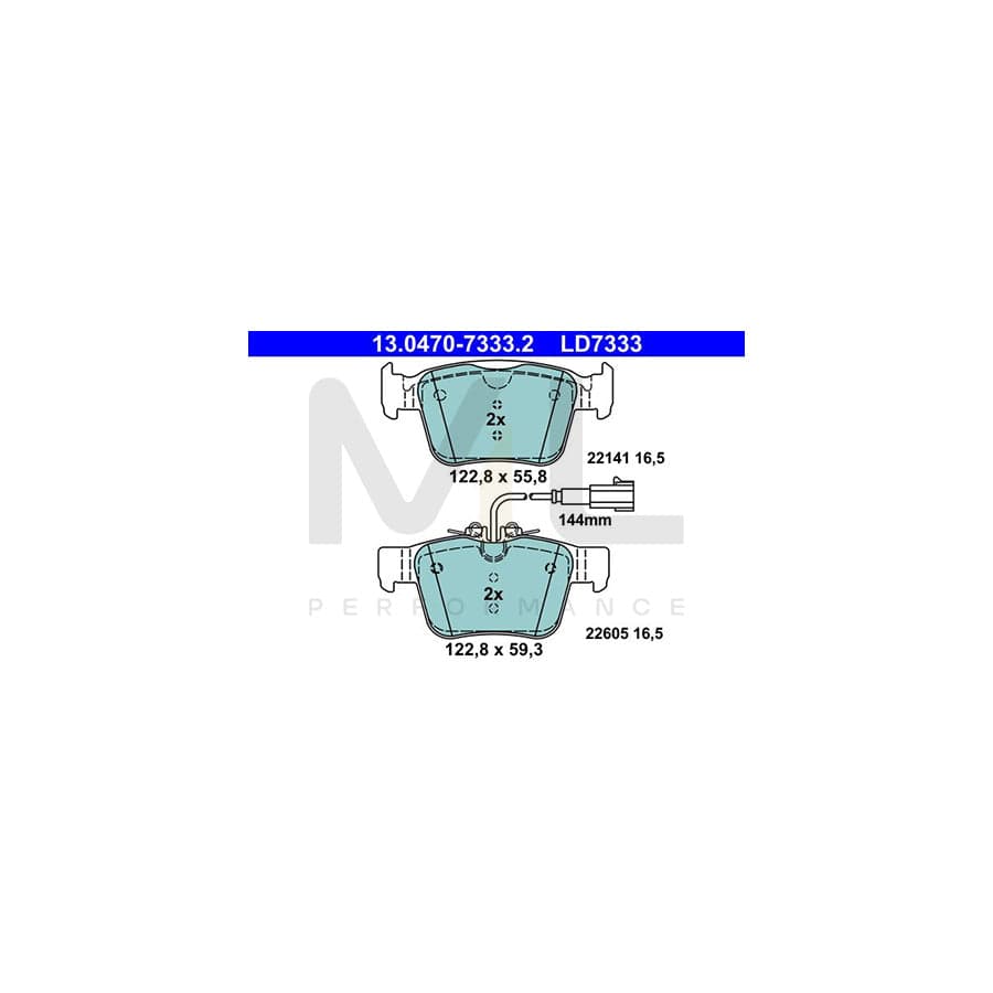 ATE 13.0470-7333.2 Brake pad set with integrated wear warning contact | ML Performance Car Parts