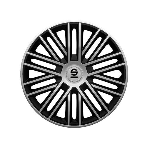 SPARCO Bergamo SPC1485SVBK Wheel trims 14 Inch Black, Silver | ML Performance Car Parts