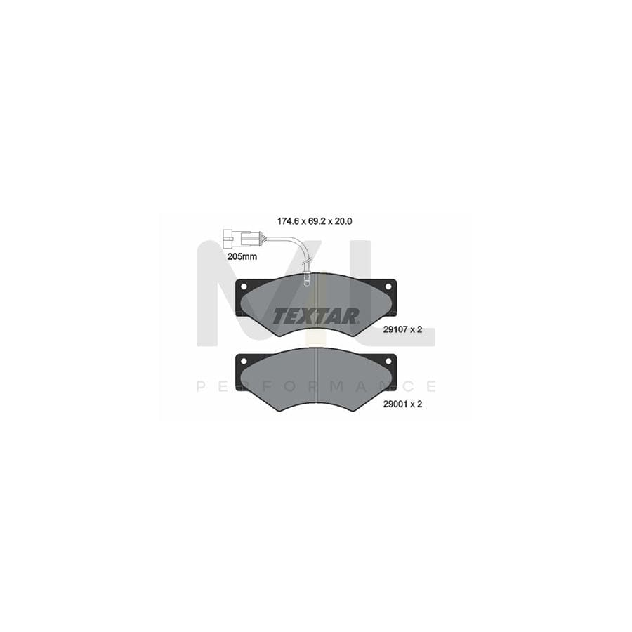 TEXTAR 2910701 Brake pad set for IVECO Daily with integrated wear warning contact | ML Performance Car Parts