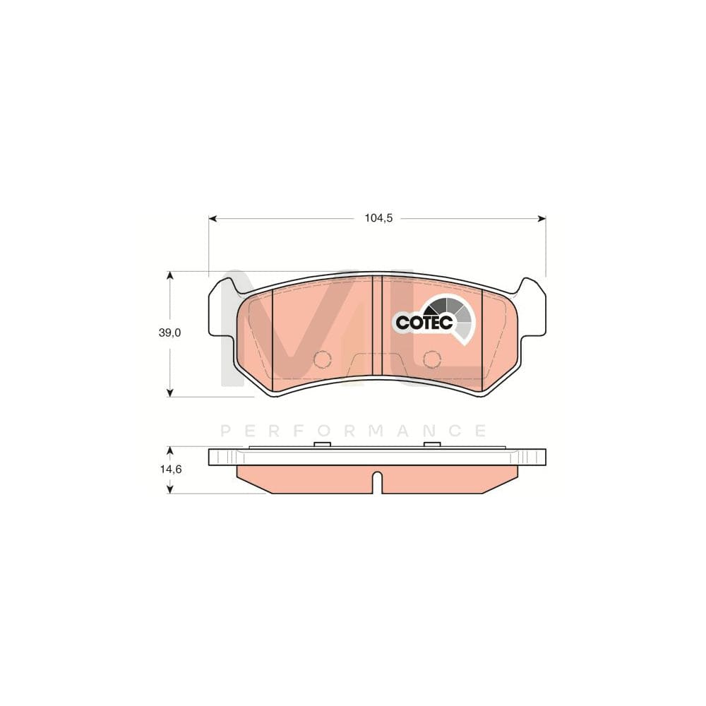 TRW Cotec Gdb3348 Brake Pad Set Not Prepared For Wear Indicator | ML Performance Car Parts