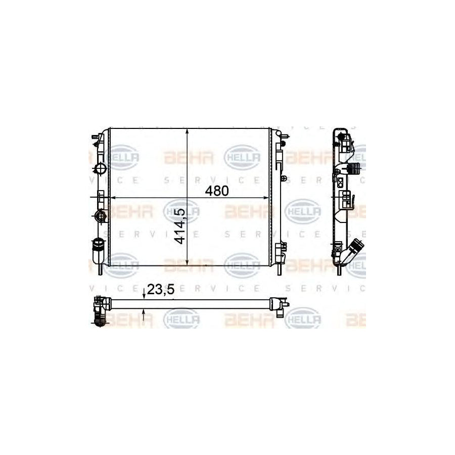 Hella 8MK 376 755-341 Engine Radiator For Renault Clio II Hatchback (BB, CB)