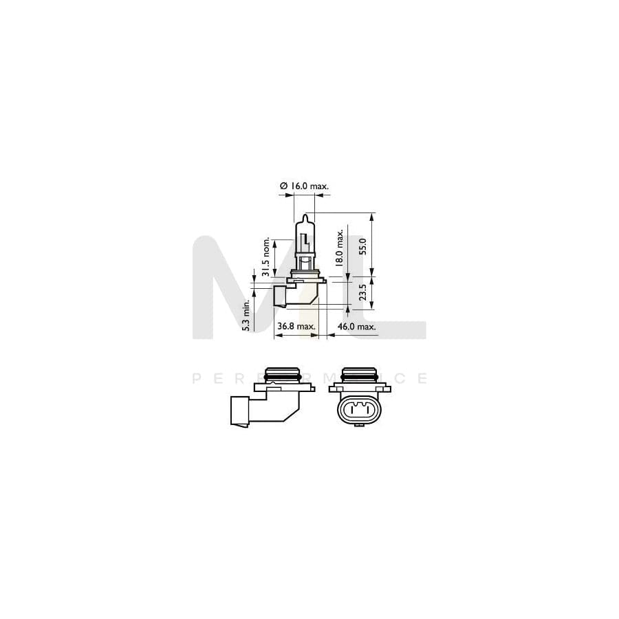 PHILIPS 9005XVPB1 Bulb, spotlight HB3 12V 60W P20d Halogen | ML Performance Car Parts