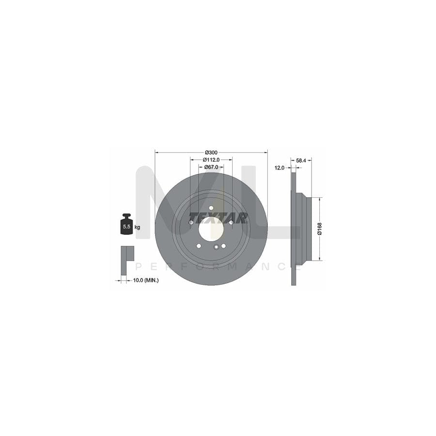 TEXTAR PRO 92176503 Brake Disc Solid, Coated, without wheel hub, without wheel studs | ML Performance Car Parts