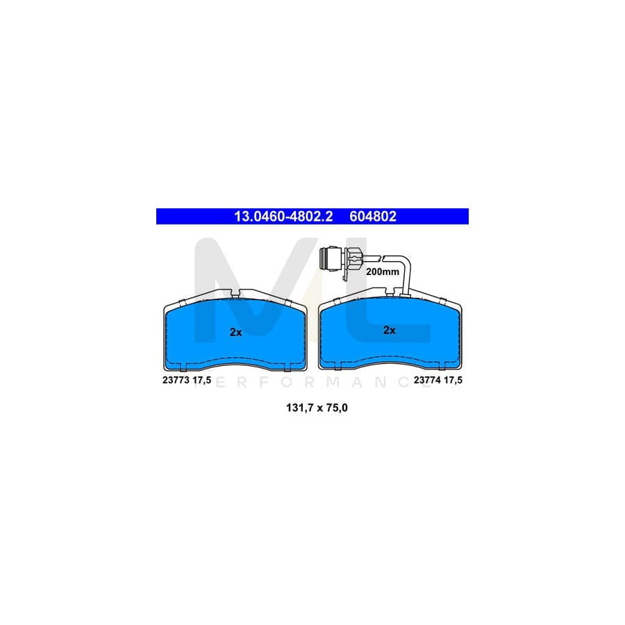 ATE 13.0460-4802.2 Brake pad set for AUDI A8 D2 (4D2, 4D8) incl. wear warning contact | ML Performance Car Parts