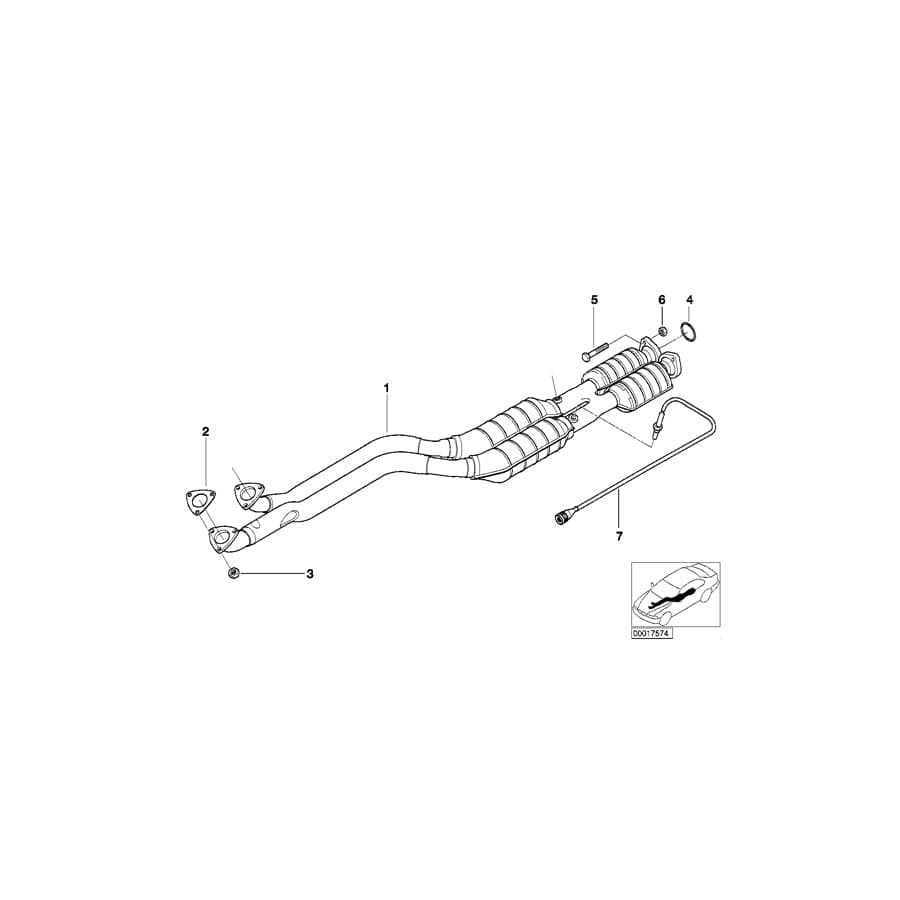 Genuine BMW 11781406981 E36 Oxygen Sensor SIEMENS/L=660mm (Inc. Z3 M) | ML Performance UK Car Parts