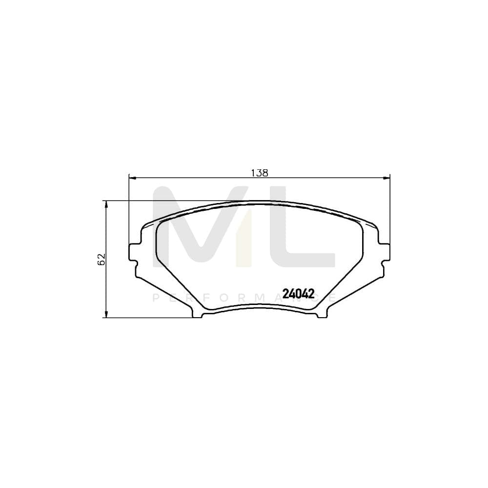 Hella 8DB 355 010-881 Brake Pad Set For Mazda Rx-8 (Se, Fe) Not Prepared For Wear Indicator | ML Performance Car Parts