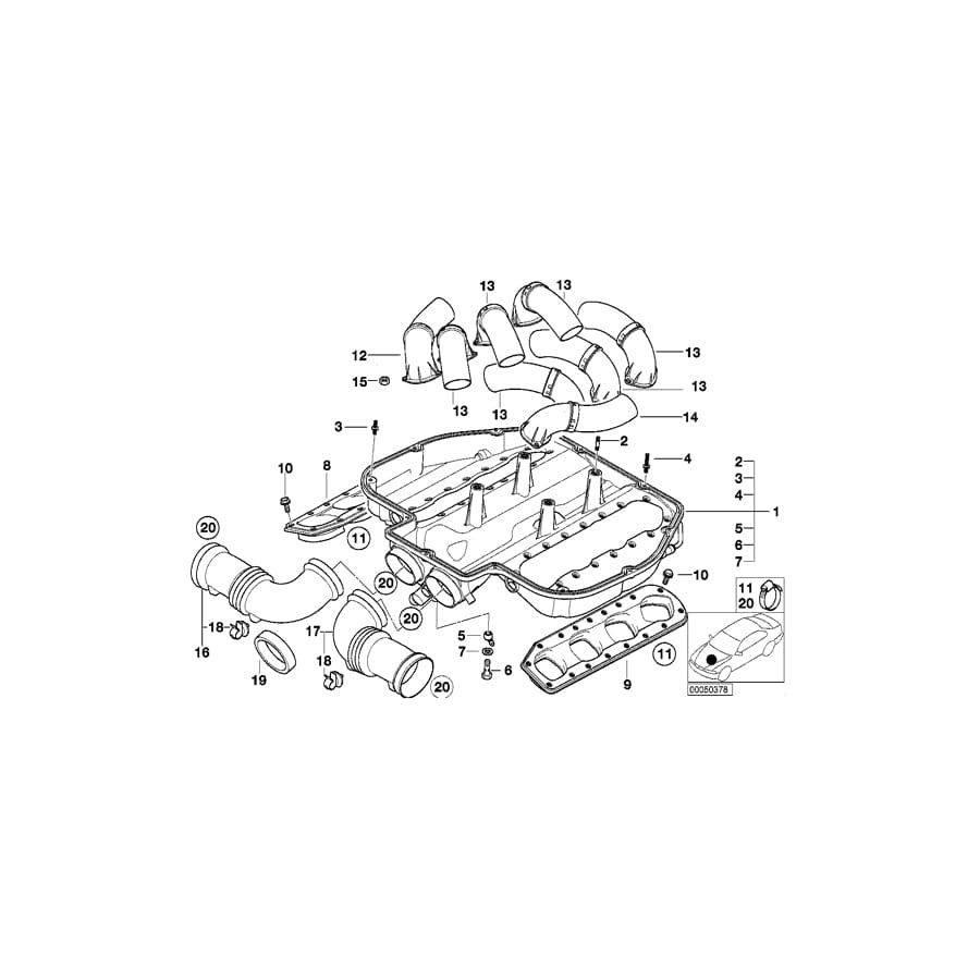 Genuine BMW 11617831265 E39 E52 Air Collector Bottom Part (Inc. M5 & Z8) | ML Performance UK Car Parts