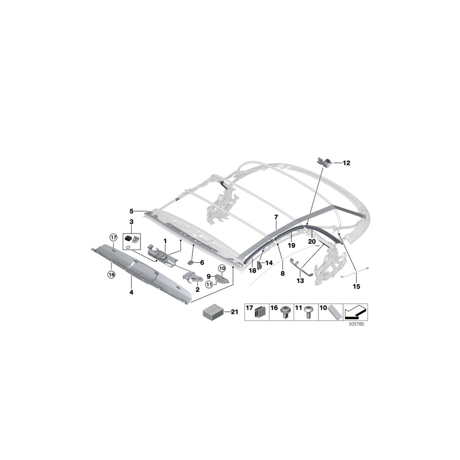 Genuine BMW 54347421662 Set, Guide Rail, Rear (Inc. 225d, 218d & 228i) | ML Performance UK