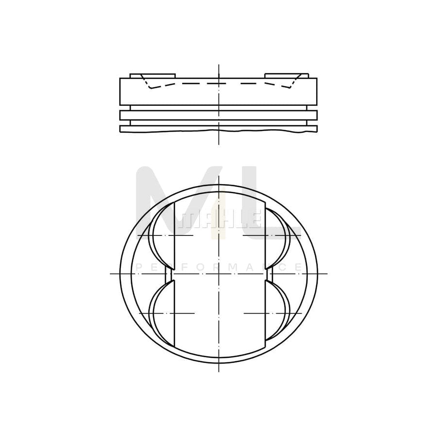 MAHLE ORIGINAL 503 PI 00100 000 Piston for PORSCHE 911 99,0 mm, without cooling duct | ML Performance Car Parts