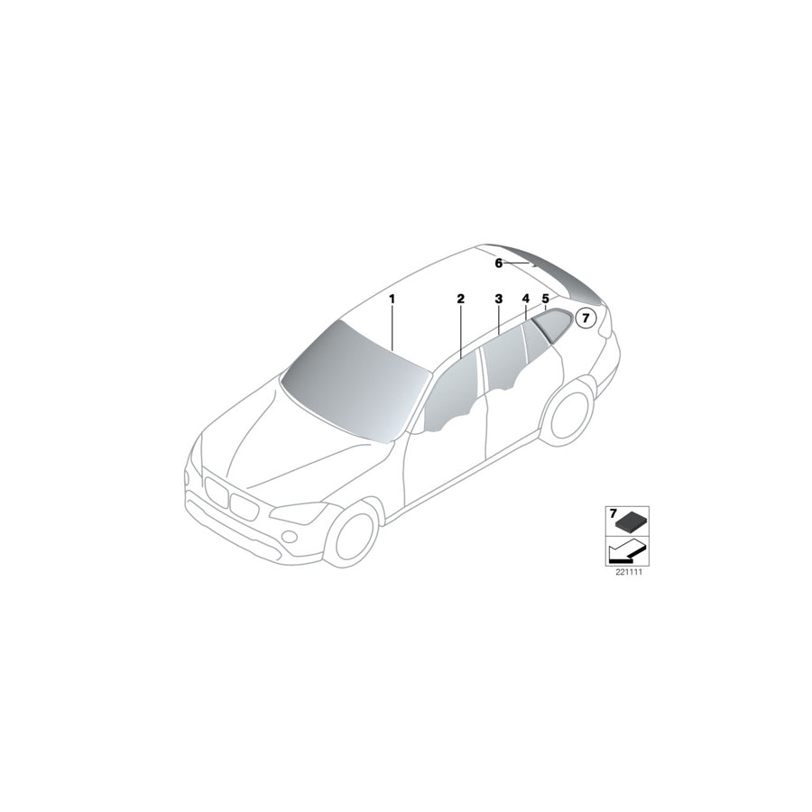 Genuine BMW 51352990398 E84 Fixed Door Window, Black, Right (Inc. X1 16d, X1 20d ed & X1 20i) | ML Performance UK