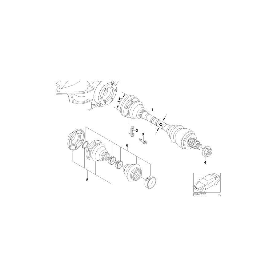 Genuine BMW 33217561790 E88 E90 E93 Exch. Output Shaft, Right LK=94mm/D=27mm (Inc. 330d, 325d & 123d) | ML Performance UK Car Parts