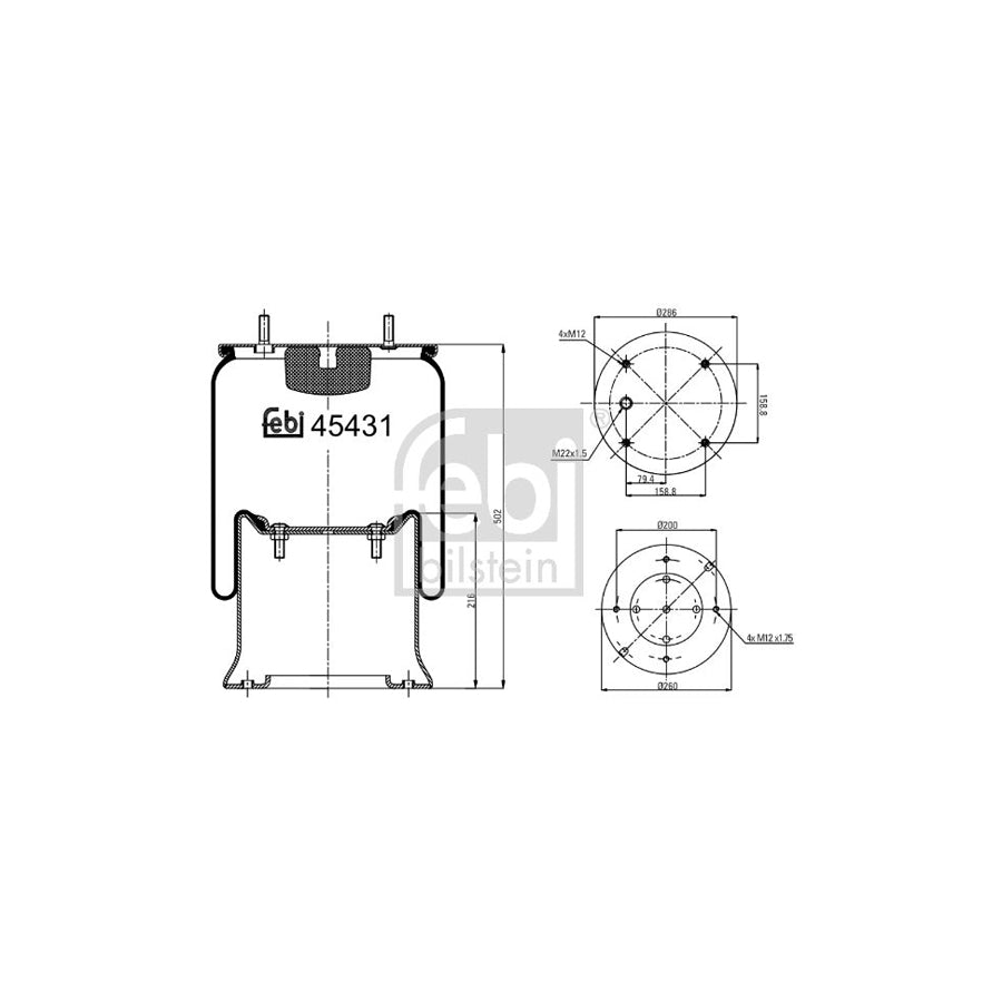 Febi Bilstein 45431 Boot, Air Suspension