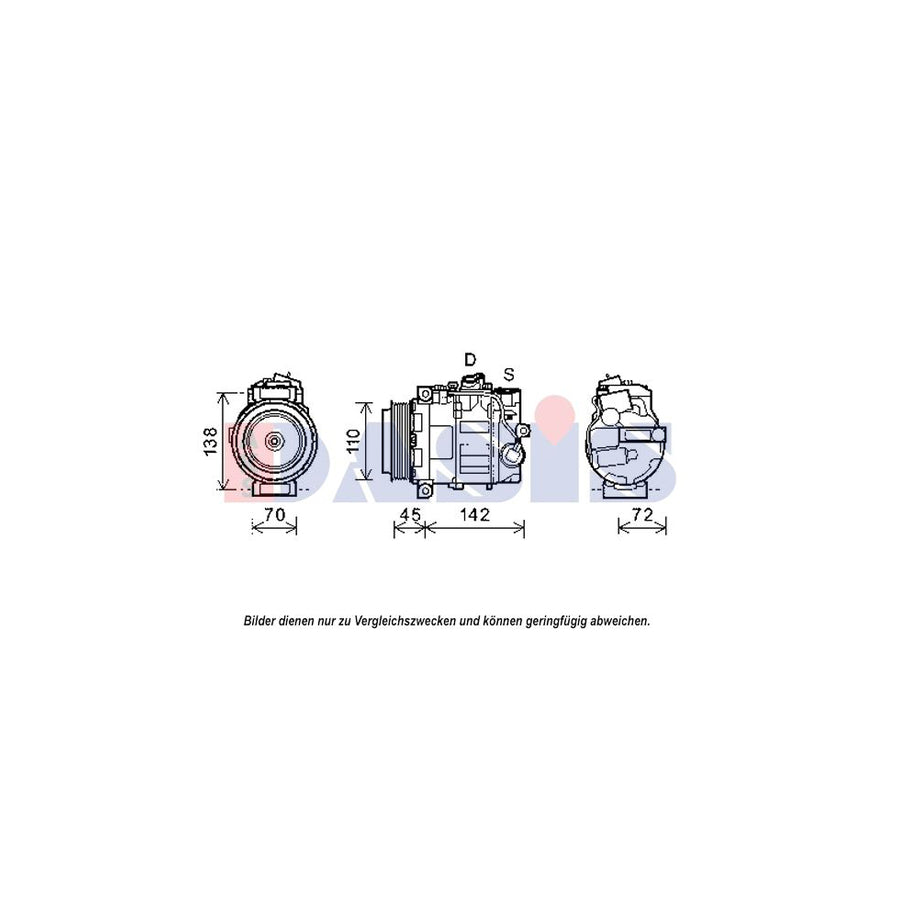 AKS Dasis 852592N Compressor, Air Conditioning Suitable For Mercedes-Benz S-Class | ML Performance UK