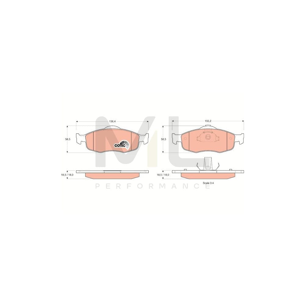 TRW Cotec Gdb1107 Brake Pad Set Not Prepared For Wear Indicator | ML Performance Car Parts