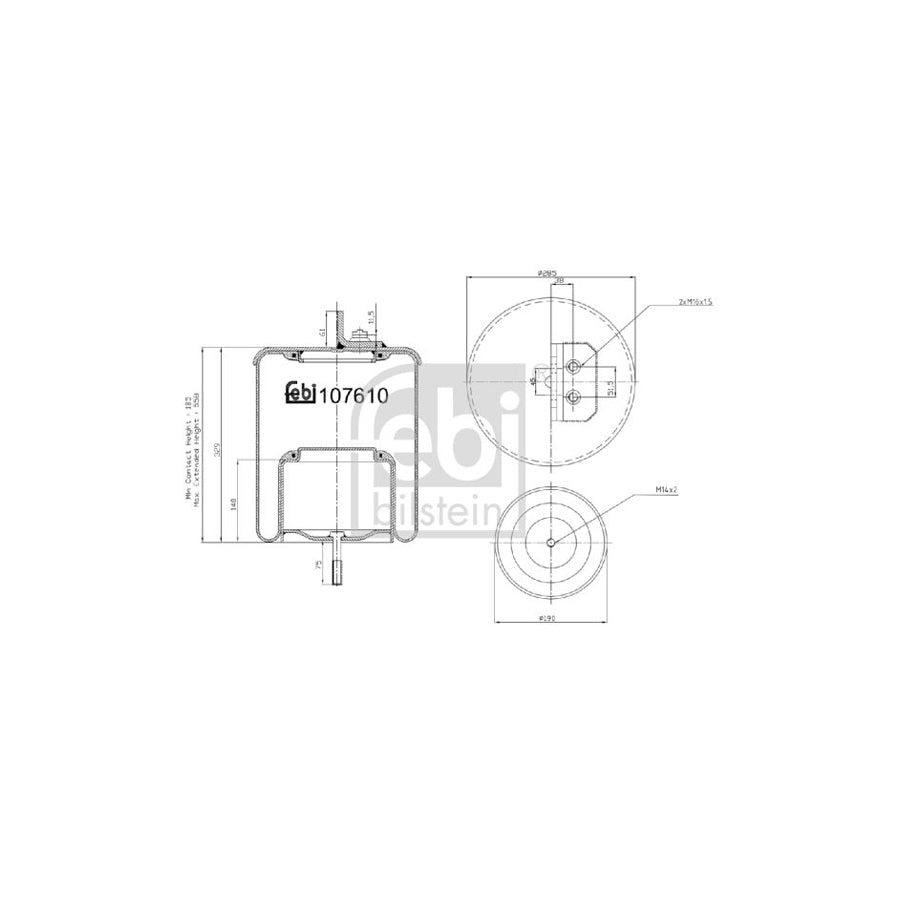 Febi Bilstein 107610 Boot, Air Suspension