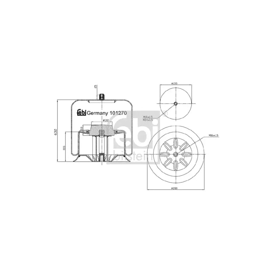 Febi Bilstein 101270 Boot, Air Suspension