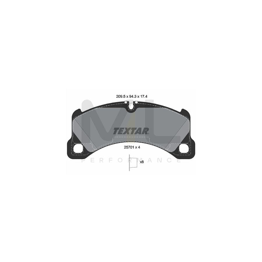 TEXTAR 2570101 Brake pad set prepared for wear indicator | ML Performance Car Parts