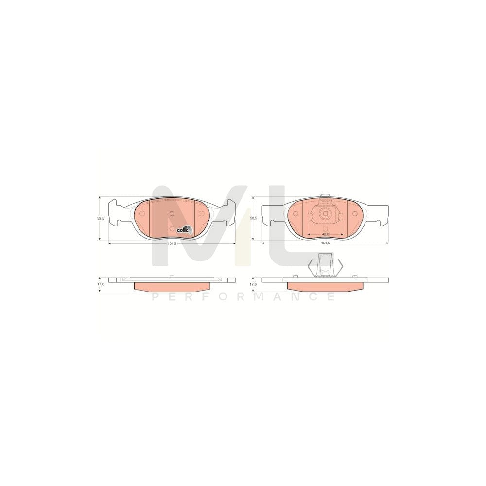 TRW Cotec Gdb1339 Brake Pad Set Not Prepared For Wear Indicator | ML Performance Car Parts