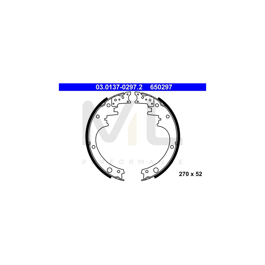 ATE 03.0137-0297.2 Brake Shoe Set for NISSAN Patrol GR IV Off-Road (Y60, GR) | ML Performance Car Parts