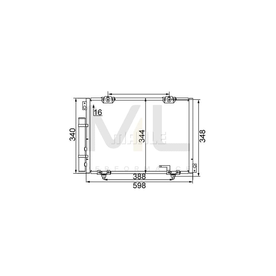 MAHLE ORIGINAL AC 260 000S Air conditioning condenser for TOYOTA AVENSIS with dryer | ML Performance Car Parts