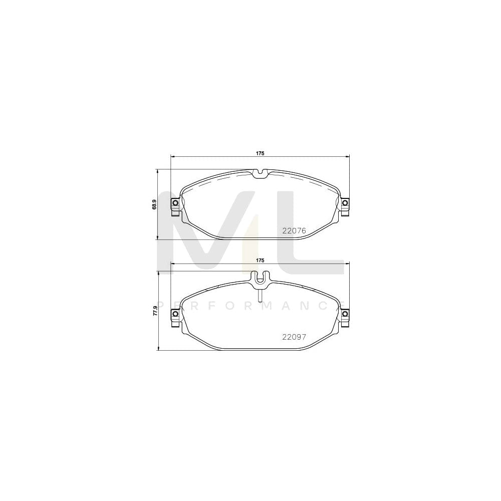 Hella 8DB 355 021-921 Brake Pad Set Prepared For Wear Indicator, With Brake Caliper Screws | ML Performance Car Parts